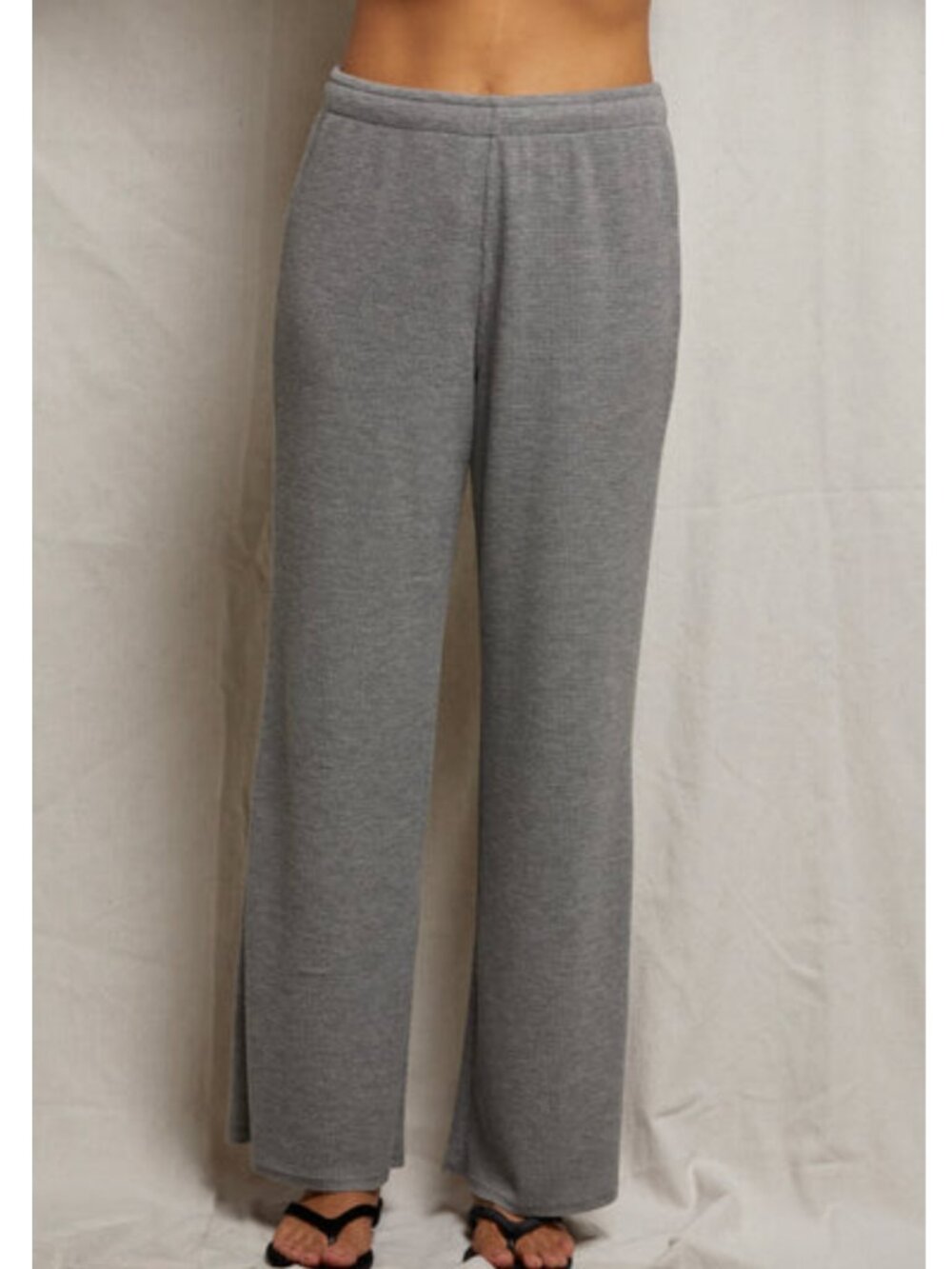 perfectwhitetee Shane Waffle Pant in Heather Grey